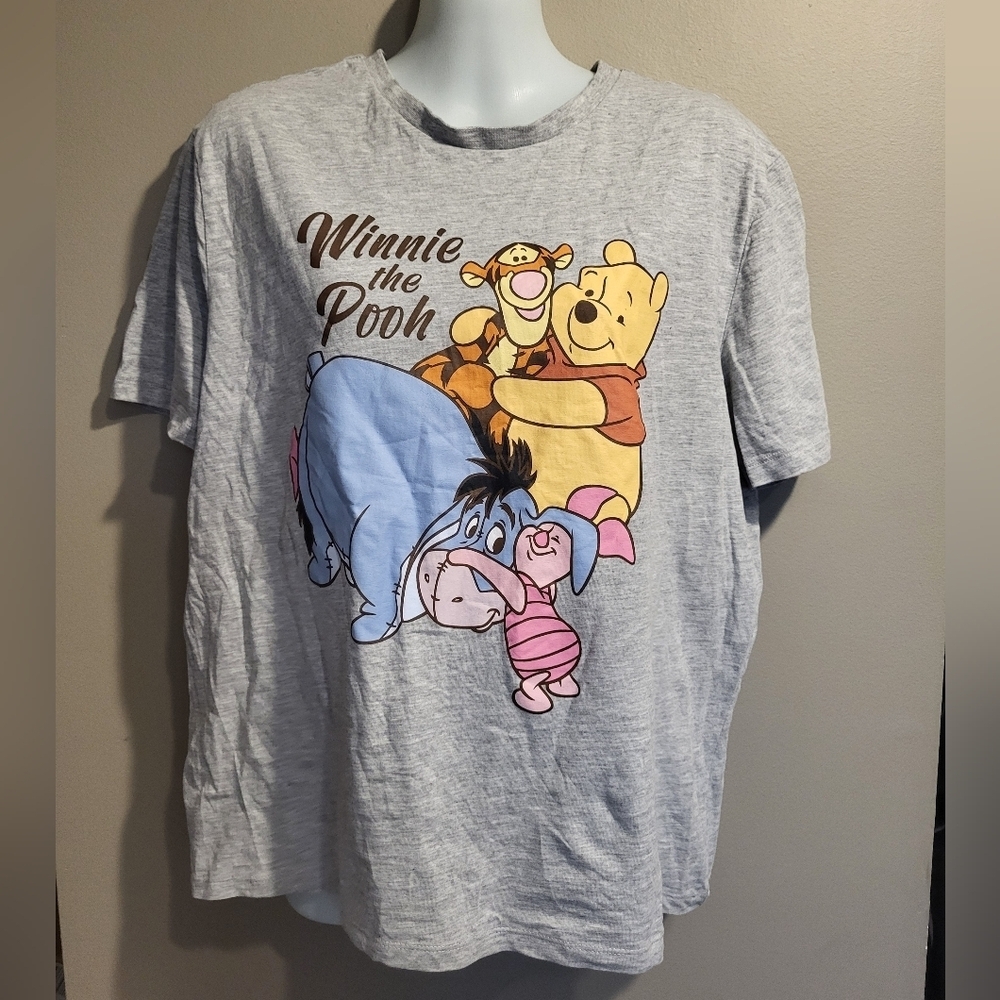 Vintage Disney Winnie the Pooh Gray T-Shirt, Size Large